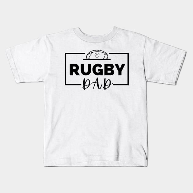 Rugby Dad Fun Kids T-Shirt by Lottz_Design 